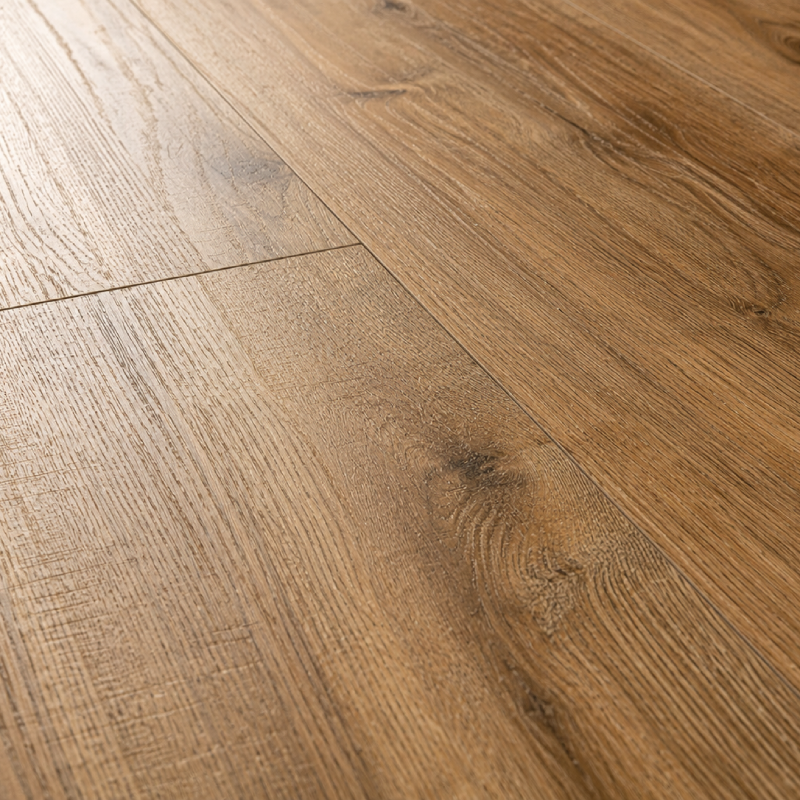 Textured wood-look laminate flooring close-up - 800x800